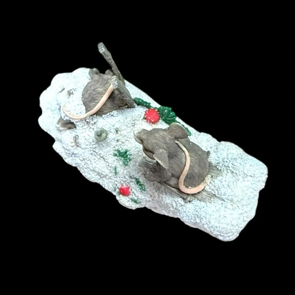 Charming Tails Hot Doggin Mice Figurine‎ Skiing Dean Griff Fitz Floyd Silvestri